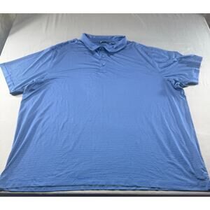 Cutter & Buck Men’s 4XL Blue Striped Performance Golf Polo Shirt  Big Tall